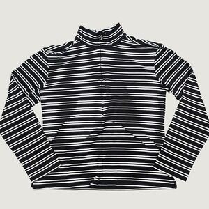 Bogner Striped 1/4 Zip Base Layer Top Womens Medium Black White Sporty Outdoors